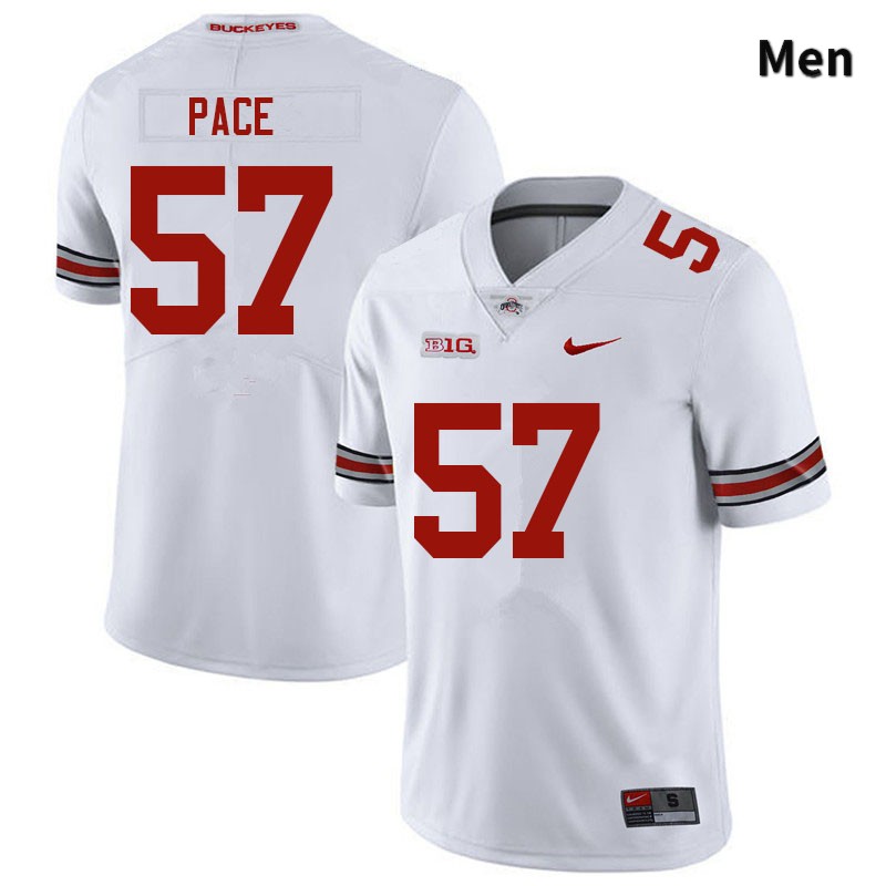 Ohio State Buckeyes Jalen Pace Men's #57 White Authentic Stitched College Football Jersey